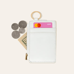 Solid Keychain Card Wallet - White - Growing Fond
