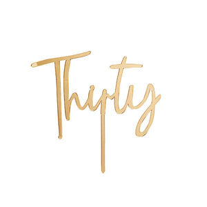 Gold 'Thirty' Acrylic Cake Topper - Growing Fond