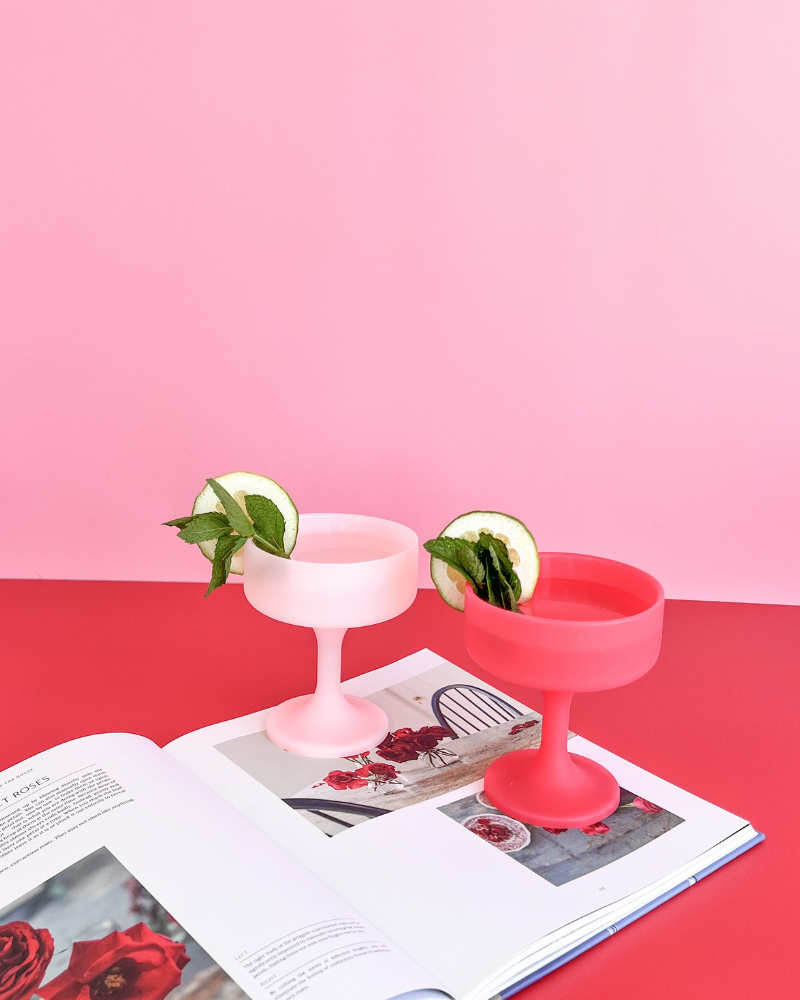 Cherry + Blush Cocktail Glasses - Growing Fond