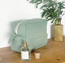 Load image into Gallery viewer, Embroidered Toiletry Bag “Pretty as a..” - Growing Fond