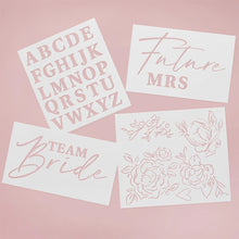 Load image into Gallery viewer, Bride To Be Stencil Set 4 Pack - Growing Fond