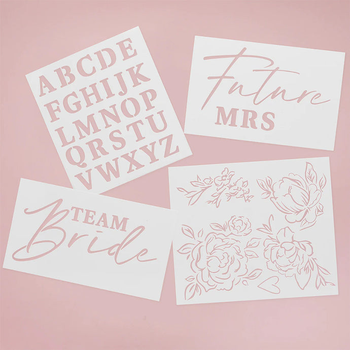 Bride To Be Stencil Set 4 Pack