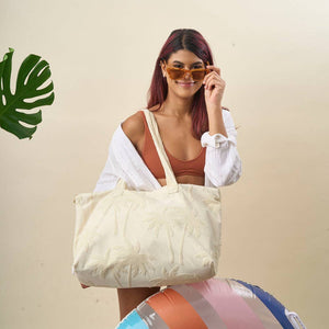 Terry Tote-Cream Palm - Growing Fond