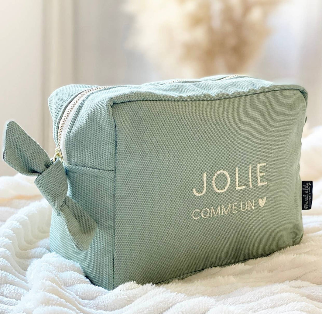 Embroidered Toiletry Bag “Pretty as a..” - Growing Fond