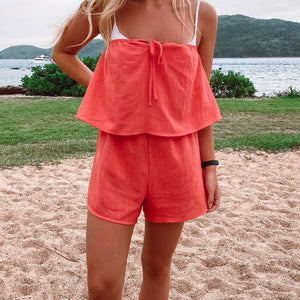 Fierce Playsuit - Dark coral red - Growing Fond