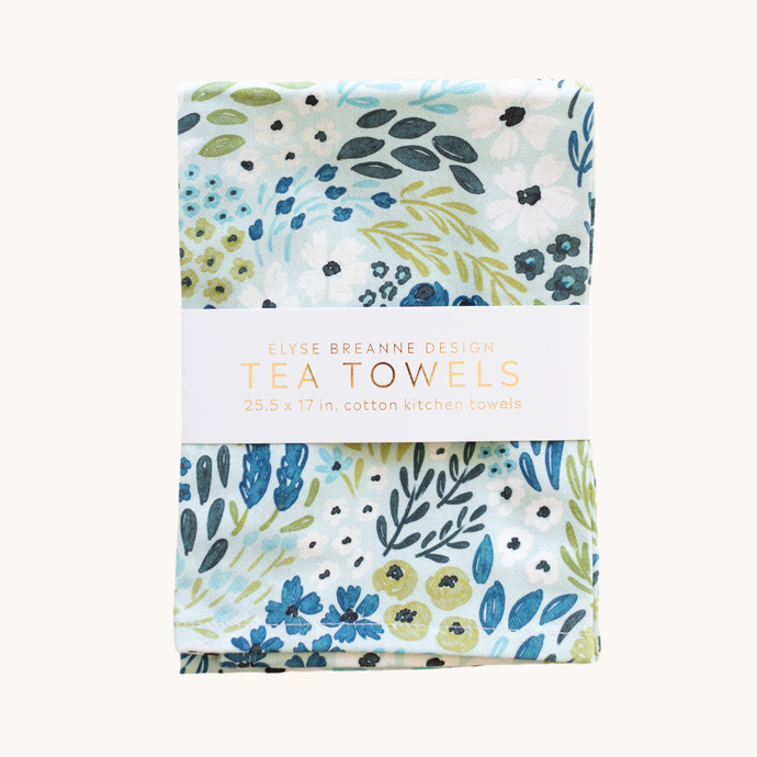 Pack of 2 Waterfall Floral Tea Towels - Growing Fond