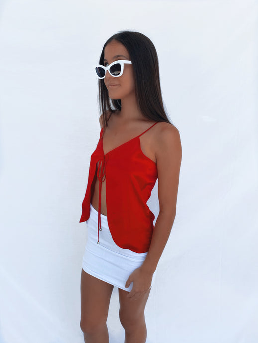 LUXE SILK Amore Top - Red - Growing Fond