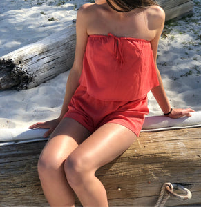 Fierce Playsuit - Dark coral red - Growing Fond