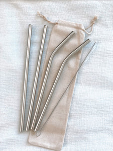 Standard Eco Straw Set - Silver - Growing Fond