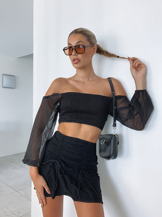 Sophie Mini Skirt - Black - Growing Fond