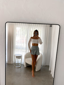 Sugar Off Shoulder Crop Top - White - Growing Fond