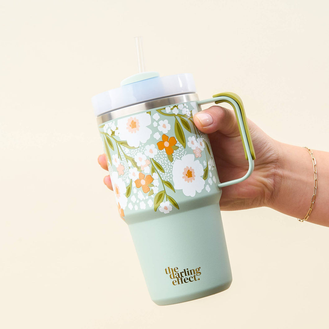 20 oz Mini On-The-Go-Floral Haven Sage - Growing Fond
