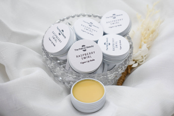 Vegan Lip Balm - Raspberry Swirl - Growing Fond