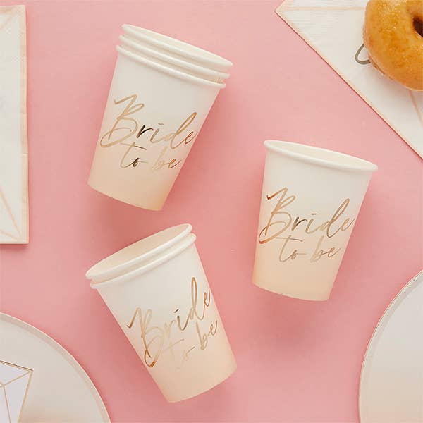 Bride To Be Paper Cups 8 Pack - Growing Fond