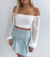 Load image into Gallery viewer, Sugar Off Shoulder Crop Top - White - Growing Fond